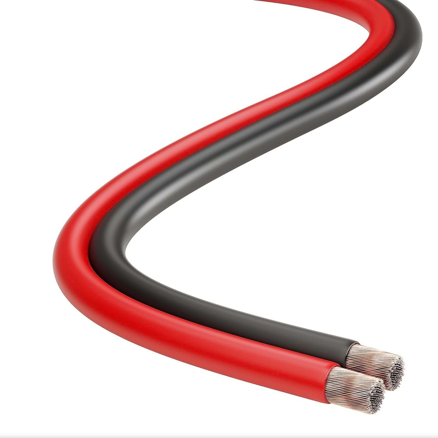 Image câble haut parleurs rouge et noir de 100m en 2 x 1,5 mm
