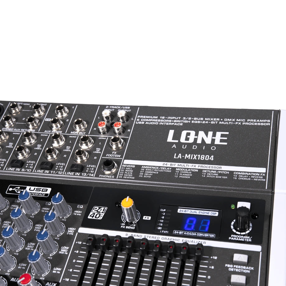 Image zoom face avant de la table de mixage LA-MIX1804