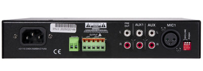 LA-50.2D - Amplificateur mélangeur multimédia 2 x 50W en 100V et 4-16 ohms - Face arrière