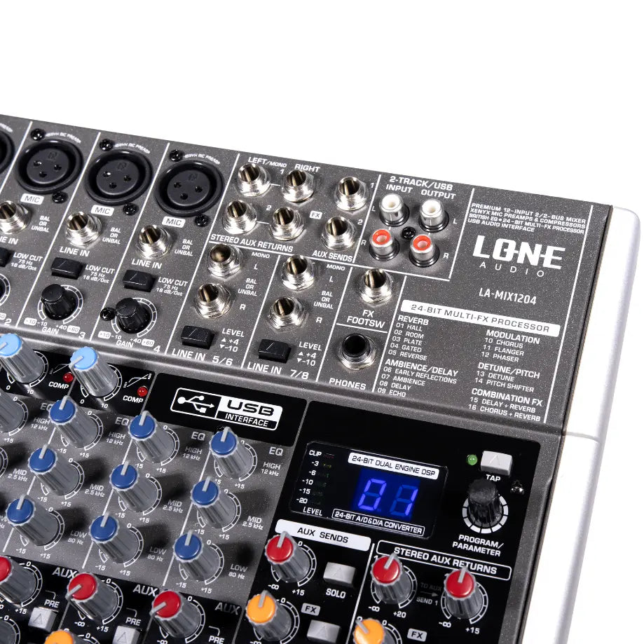 LA-MIX1204 - Table de mixage multimédia 12 canaux - Face avant zoom