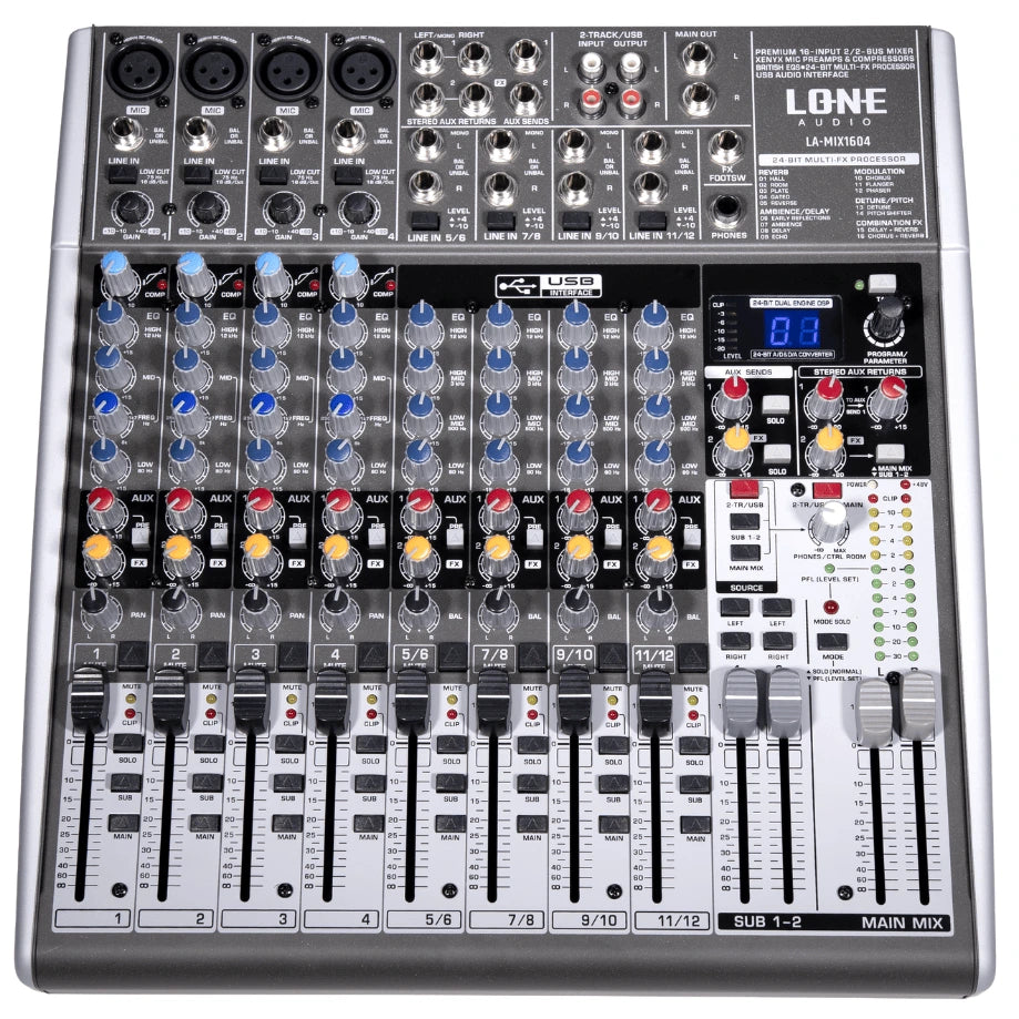 LA-MIX1604 - Table de mixage multimédia 16 canaux - Face avant