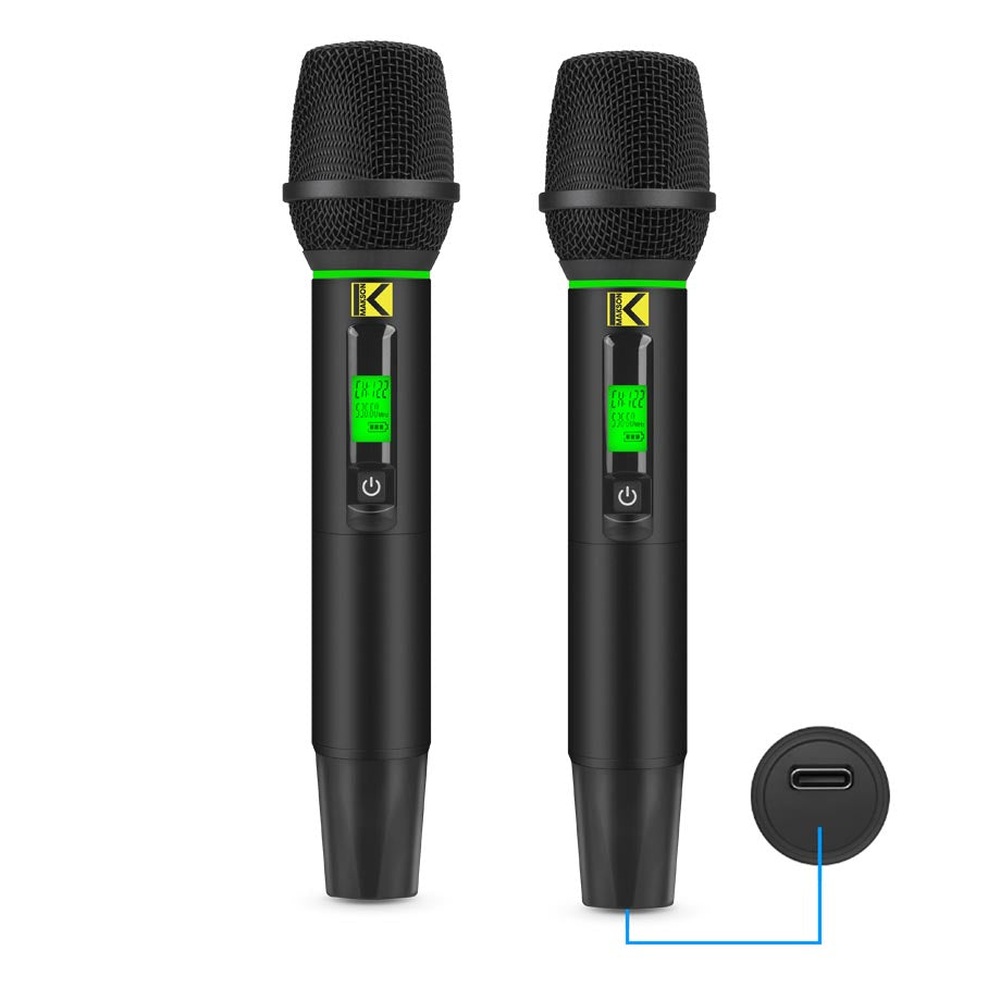 SYSTEME MICRO HF AVEC 2 MICROS À MAIN RECHARGEABLE USB-C