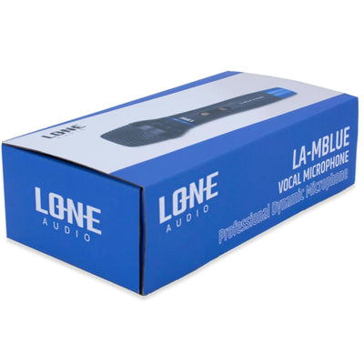 LA-MBLUE Microphone dynamique à main filaire bleu boite
