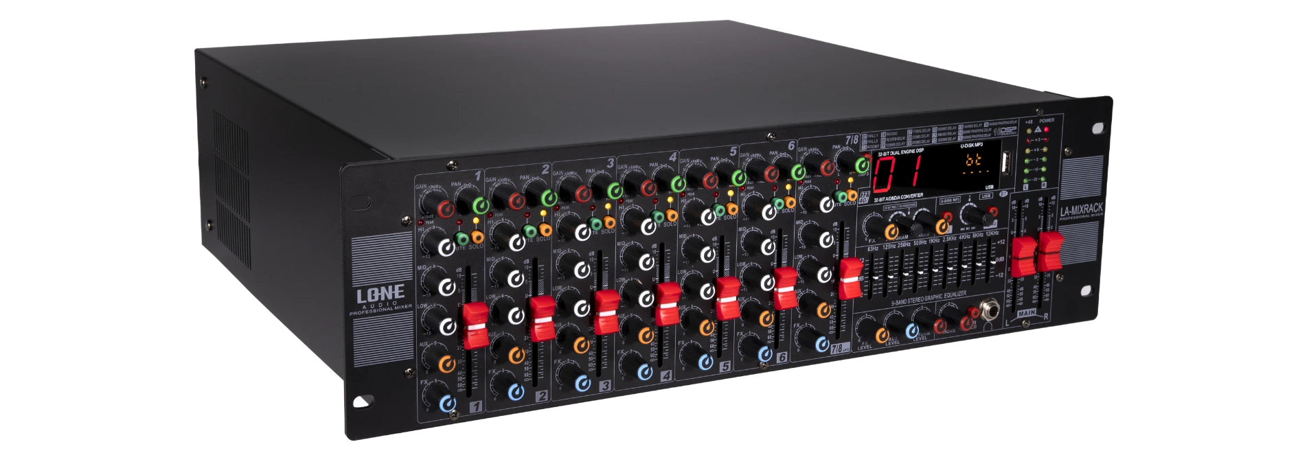 LA-MIXRACK - Table de mixage multimédia rackable 3U - Face avant 2