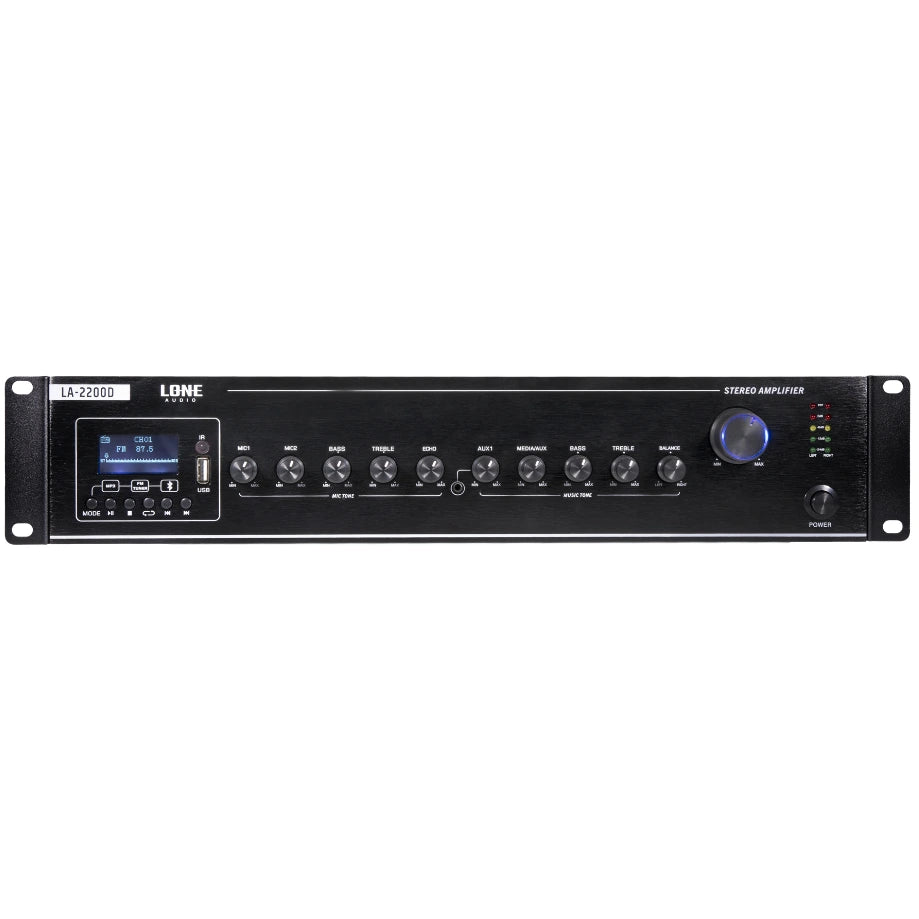 LA-2200D - Amplificateur mélangeur multimédia 2 x 200W en 4-8 ohms - Face avant