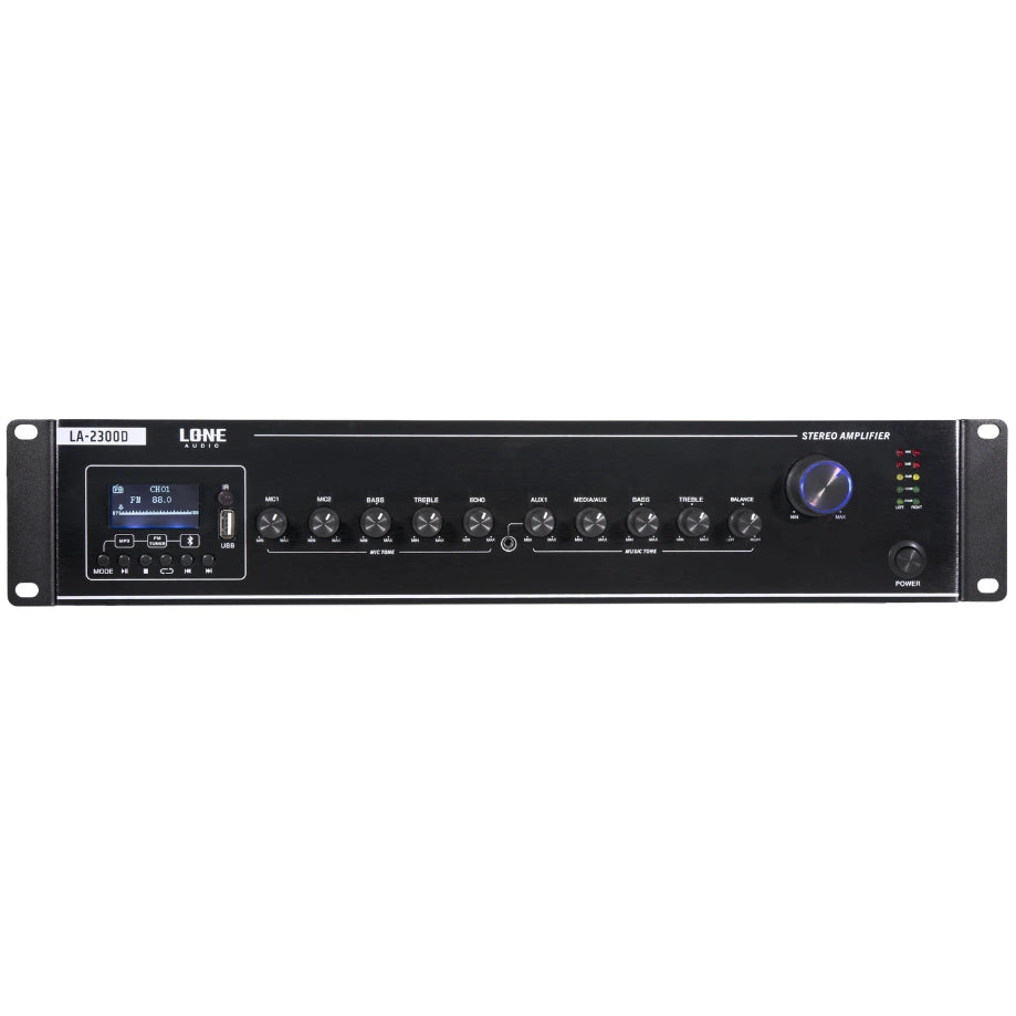 LA-2300D - Amplificateur mélangeur multimédia 2 x 300W en 4-8 ohms - Face avant