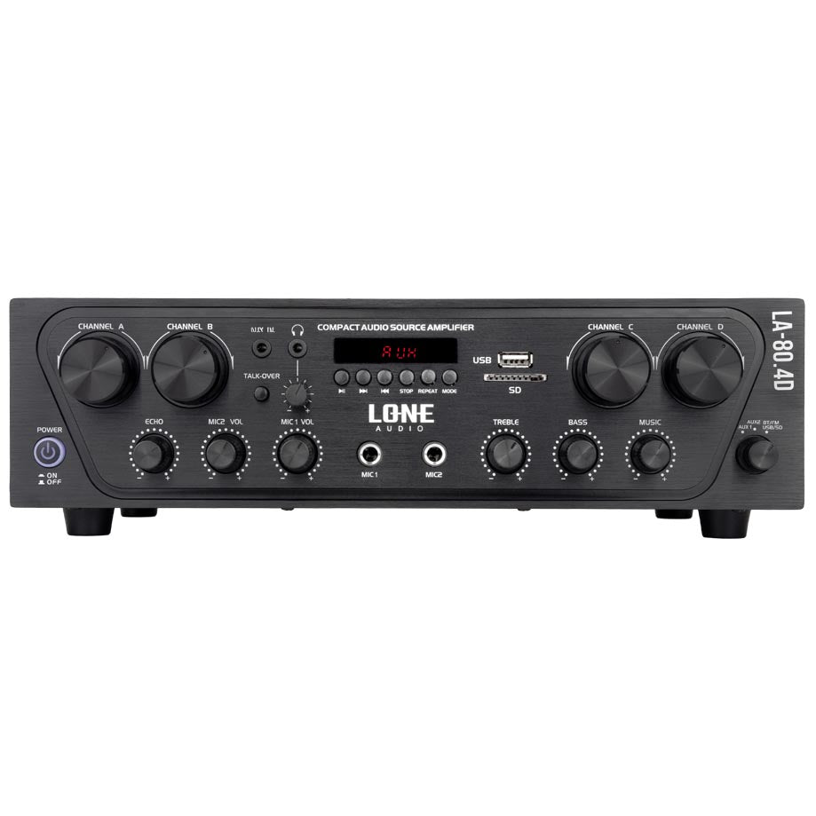 AMPLIFICATEUR STÉRÉO 4 x 80W en 4 et 8Ω