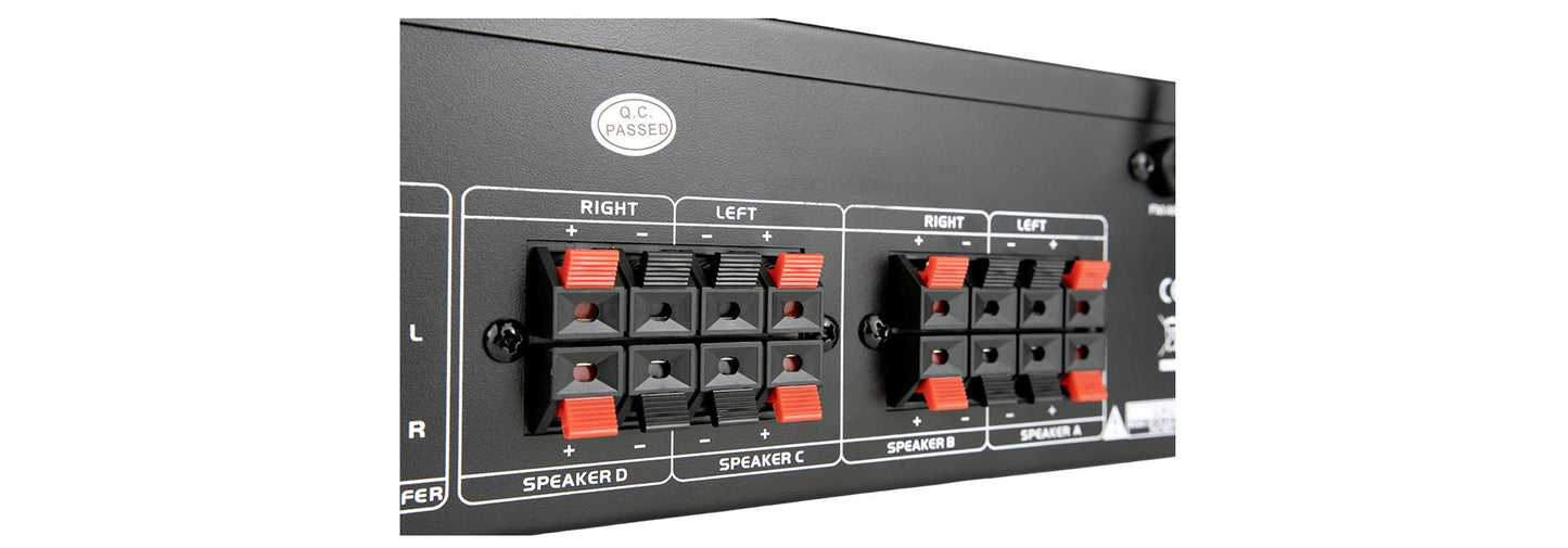 AMPLIFICATEUR STÉRÉO 4 x 80W en 4 et 8Ω