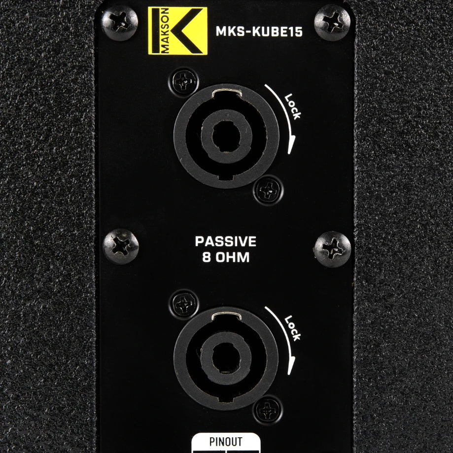 Image du système amplifié de 1600W MKS-KUBE15 - Enceinte face arrière zoom