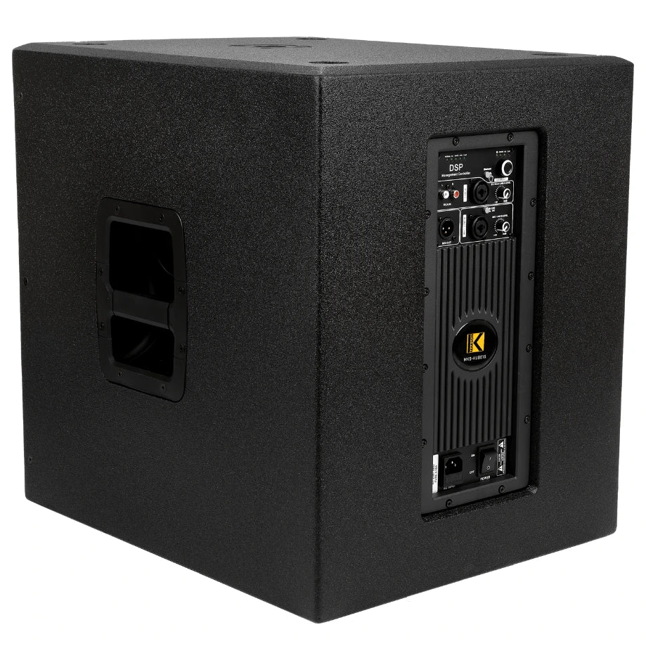Image du système amplifié de 1600W MKS-KUBE15 - Subwoofer face arrière coté gauche