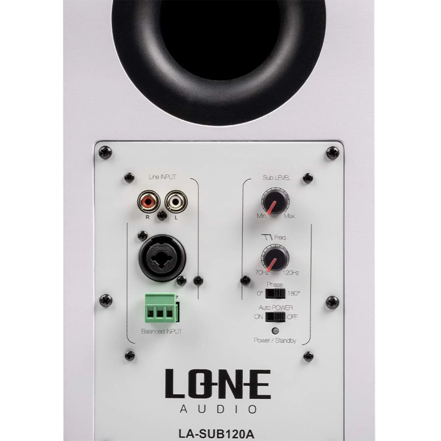SUB-120A - Amplificateur mural face avant zoom 2